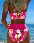 Bikini - Contrasterende Bloemenprint en Opening