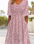 Eloria | Elegante Midi Jurk Met Buikcamouflerend Design