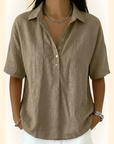 Serafina - Blouse met kraag en knoopdetail
