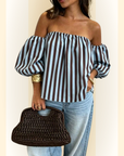 Serelle | Casual off-shoulder blouse met pofmouwen