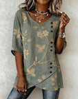 Vintage Bloemenprint Blouse