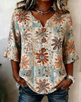 Vintage Bloemenprint Blouse