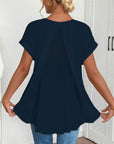 Sorelle | Plissé-blouse met korte mouwen