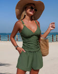 Harper - Gerimpeld tankini set met zakken