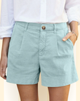Ilaria | Zomer shorts met Hoge Taille en Zakken