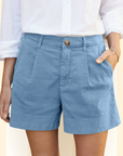 Ilaria | Zomer shorts met Hoge Taille en Zakken