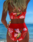 Bikini - Contrasterende Bloemenprint en Opening