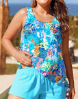 Trudy - Marine Tankini Set met Buikcontrole