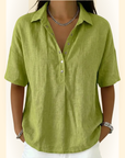 Serafina - Blouse met kraag en knoopdetail