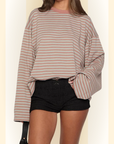 Zavira | Gestreept oversized sweatshirt met lange mouwen