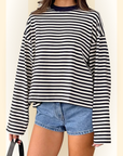 Zavira | Gestreept oversized sweatshirt met lange mouwen