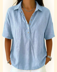 Serafina - Blouse met kraag en knoopdetail