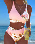 Bikini - Contrasterende Bloemenprint en Opening