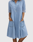 Saphine | Comfortabele flatterende Denim Jurk