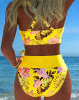 Bikini - Contrasterende Bloemenprint en Opening