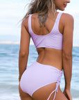 Nerina | Eenkleurig bikini setje - High-waist met gekruiste top en comfort