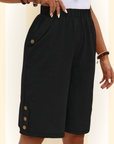 Imelda | Comfortabele knielange Midi shorts met zakken van Linnen