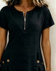 Fabiana | Comfort Jurk met Rits en Zakken