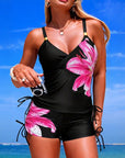 Lirio - Bloemige tankini-set die de buik bedekt met zwemshorts