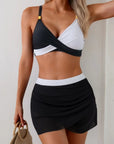 Vivian - Kleurblok Bikini Set met Badrok