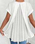 Sorelle | Plissé-blouse met korte mouwen