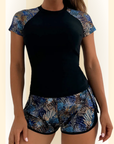 Elyra | Bloemenprint Tankini met korte mouwen en shorts
