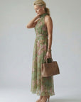Viviana | Geplooide Halter Midi Jurk