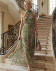 Viviana | Geplooide Halter Midi Jurk