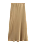 Zyvra | Luxe Zomer Midi Rok van Satijn met Hoge Taille