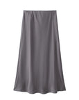 Zyvra | Luxe Zomer Midi Rok van Satijn met Hoge Taille