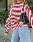 Zavira | Gestreept oversized sweatshirt met lange mouwen