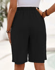 Imelda | Comfortabele knielange Midi shorts met zakken van Linnen