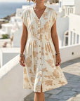 Aveline | Mooie Jurk met V-Hals en Knopen