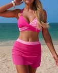 Vivian - Kleurblok Bikini Set met Badrok