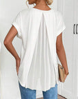 Sorelle | Plissé-blouse met korte mouwen