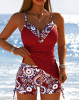 Escarlata - Tankini set van kasjmier die de buik bedekt met korte broek