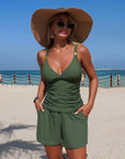 Harper - Gerimpeld tankini set met zakken