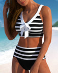Cosima | Gestreepte bikini met hoge taille