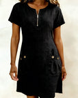 Fabiana | Comfort Jurk met Rits en Zakken