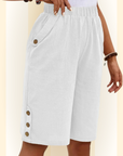 Imelda | Comfortabele knielange Midi shorts met zakken van Linnen