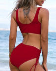 Nerina | Eenkleurig bikini setje - High-waist met gekruiste top en comfort