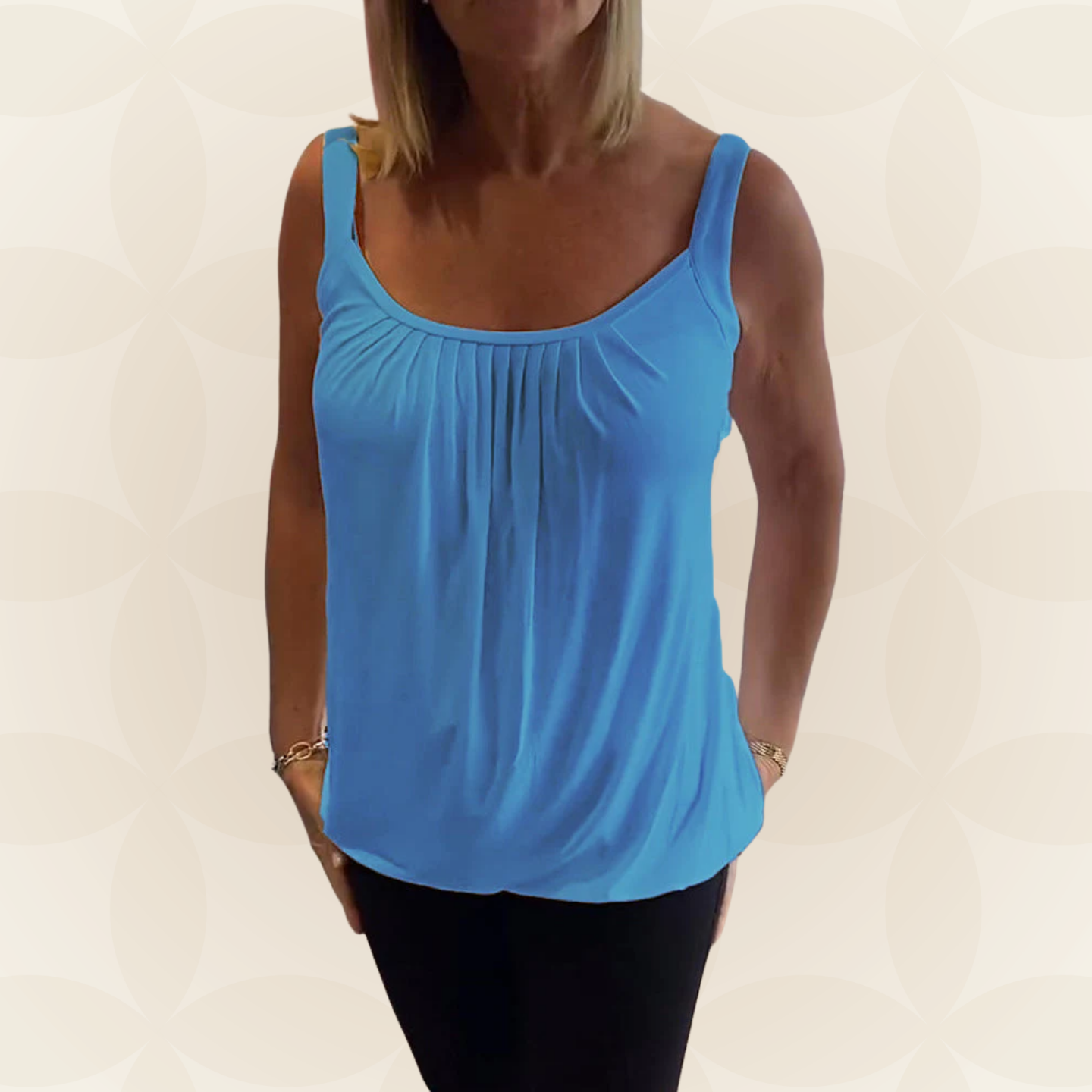 Lies | Geplooide echte relaxte mouwloze top