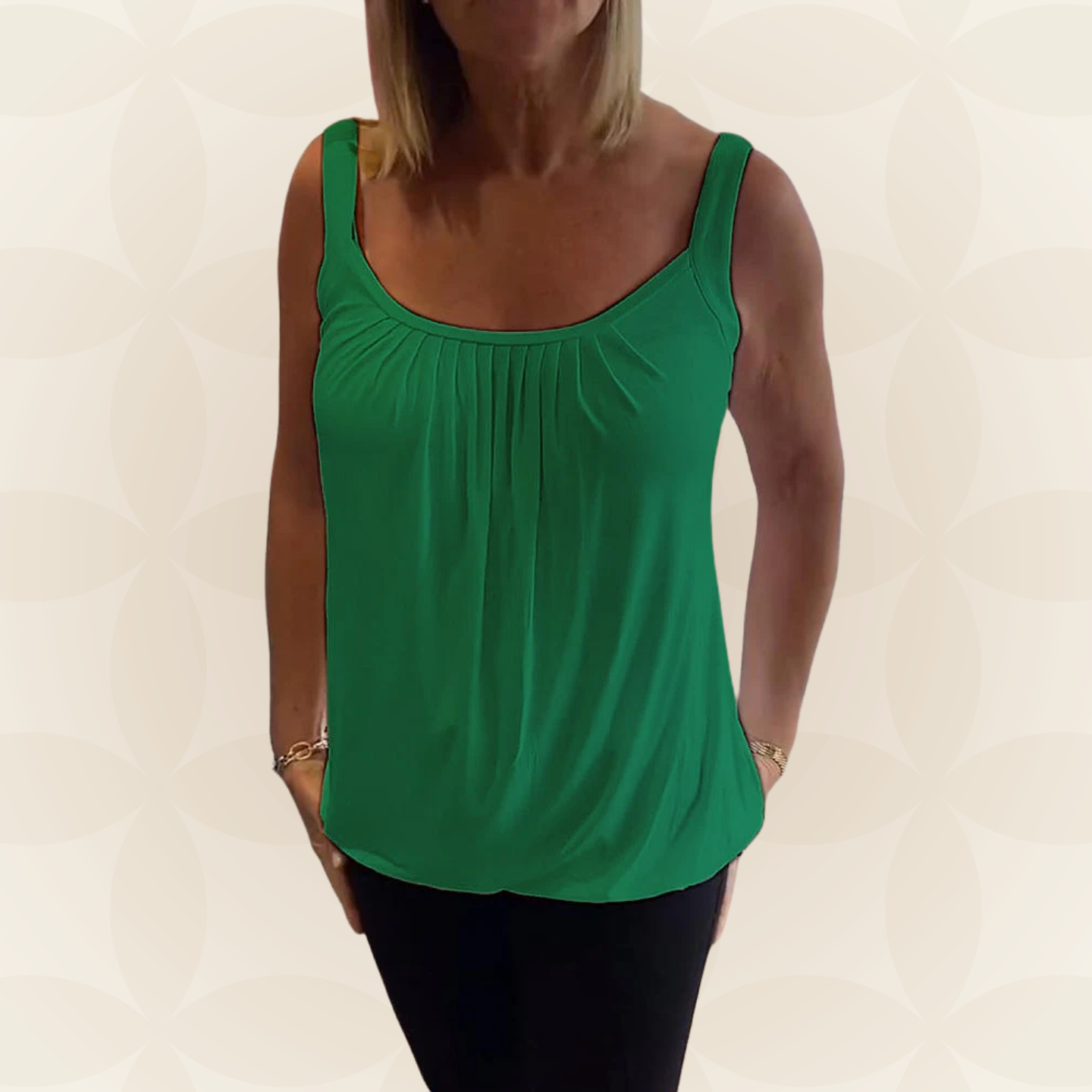 Lies | Geplooide echte relaxte mouwloze top