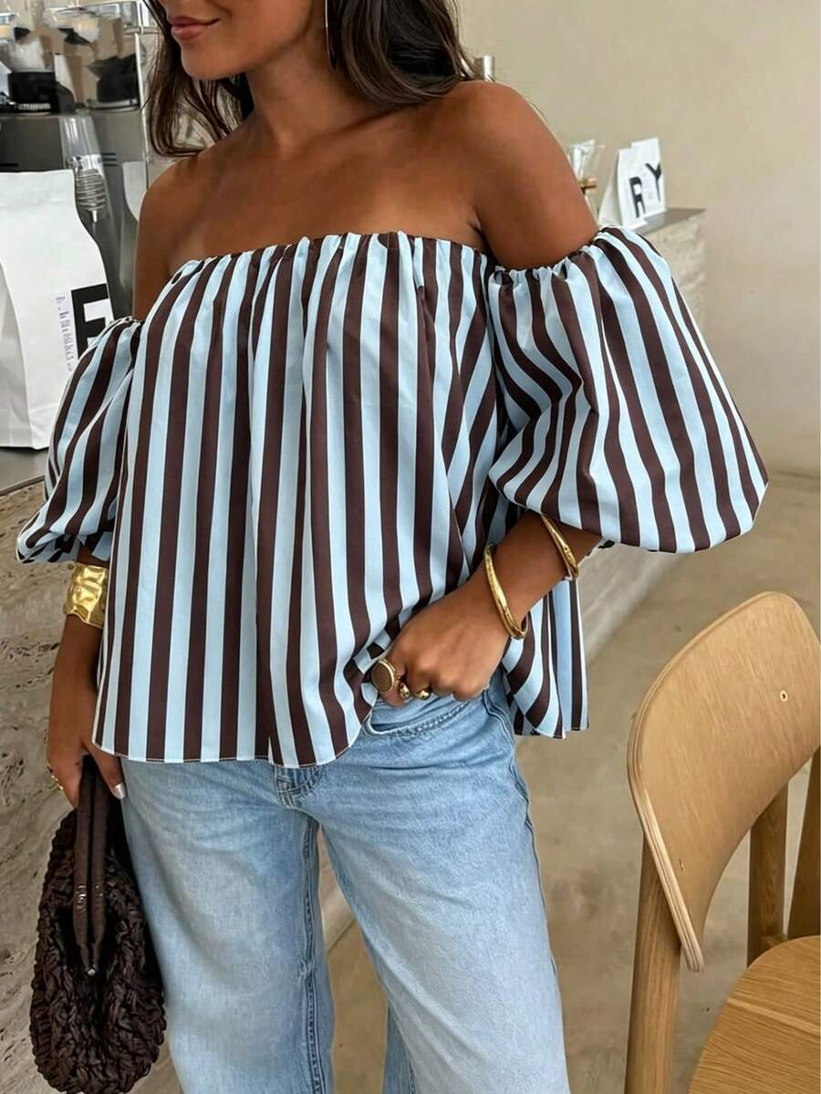 Serelle | Casual off-shoulder blouse met pofmouwen