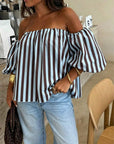 Serelle | Casual off-shoulder blouse met pofmouwen