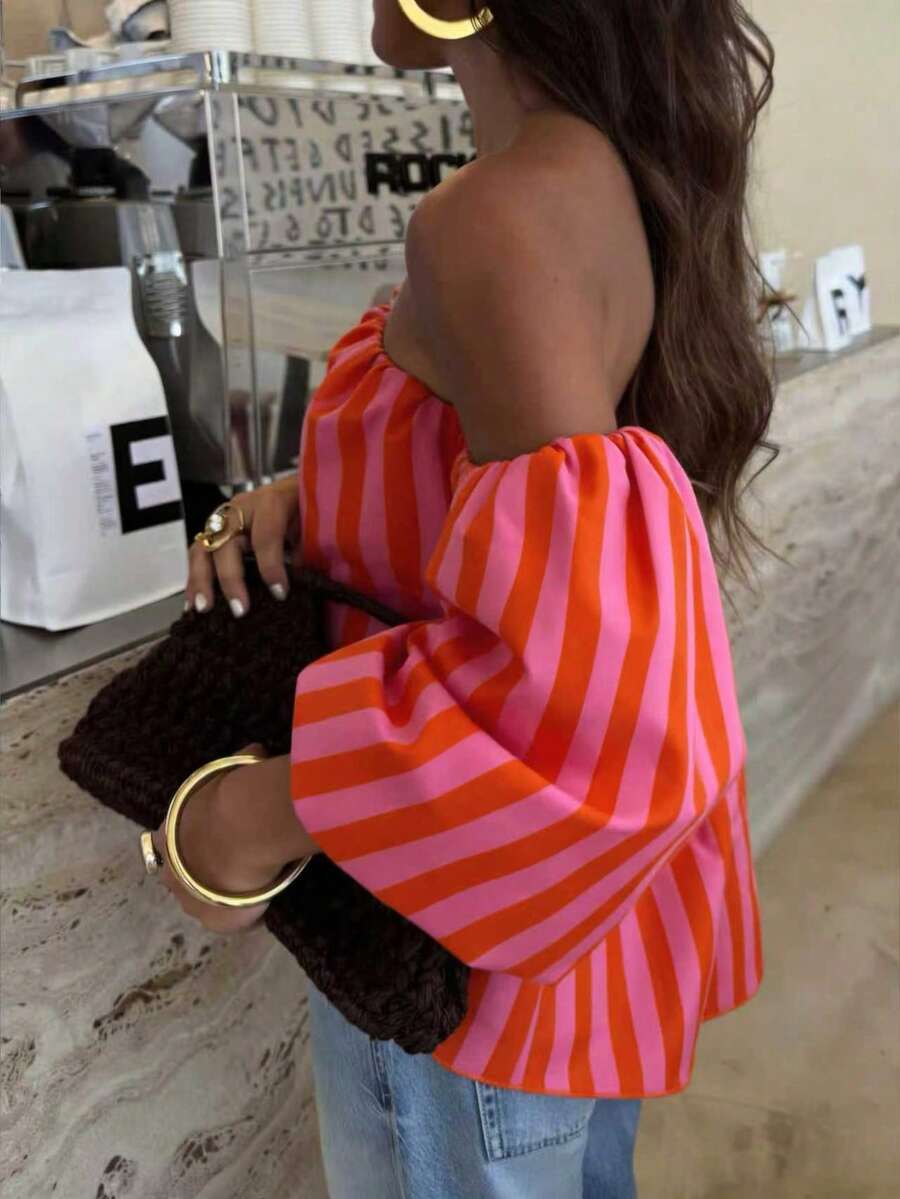 Serelle | Casual off-shoulder blouse met pofmouwen