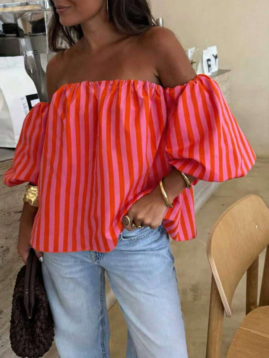 Serelle | Casual off-shoulder blouse met pofmouwen