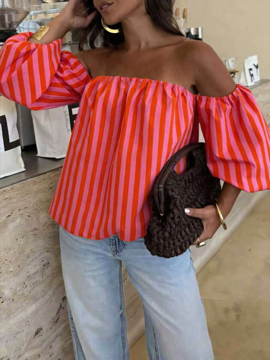 Serelle | Casual off-shoulder blouse met pofmouwen