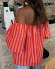 Serelle | Casual off-shoulder blouse met pofmouwen