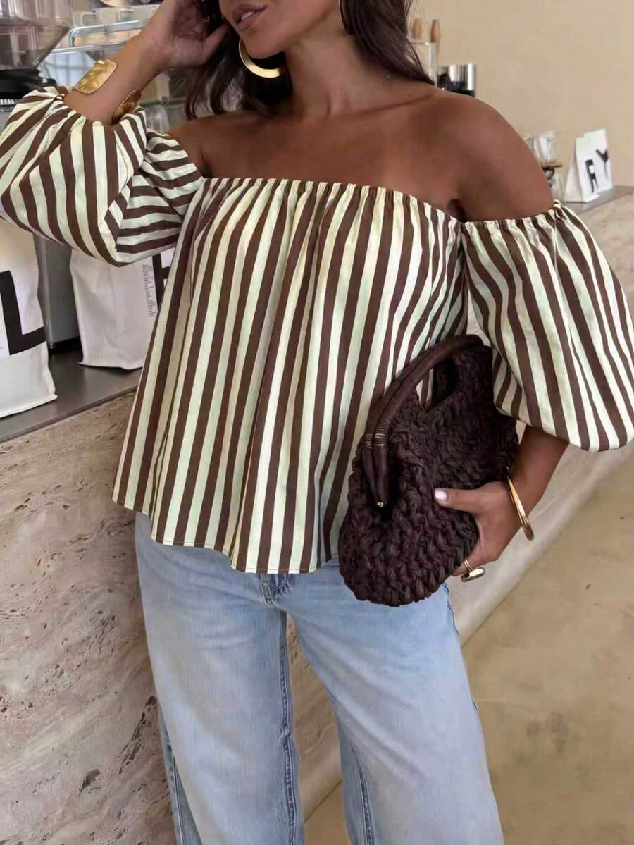 Serelle | Casual off-shoulder blouse met pofmouwen
